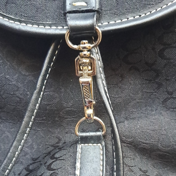 Black Women's Drawstring Backpack - Picture 5 of 7